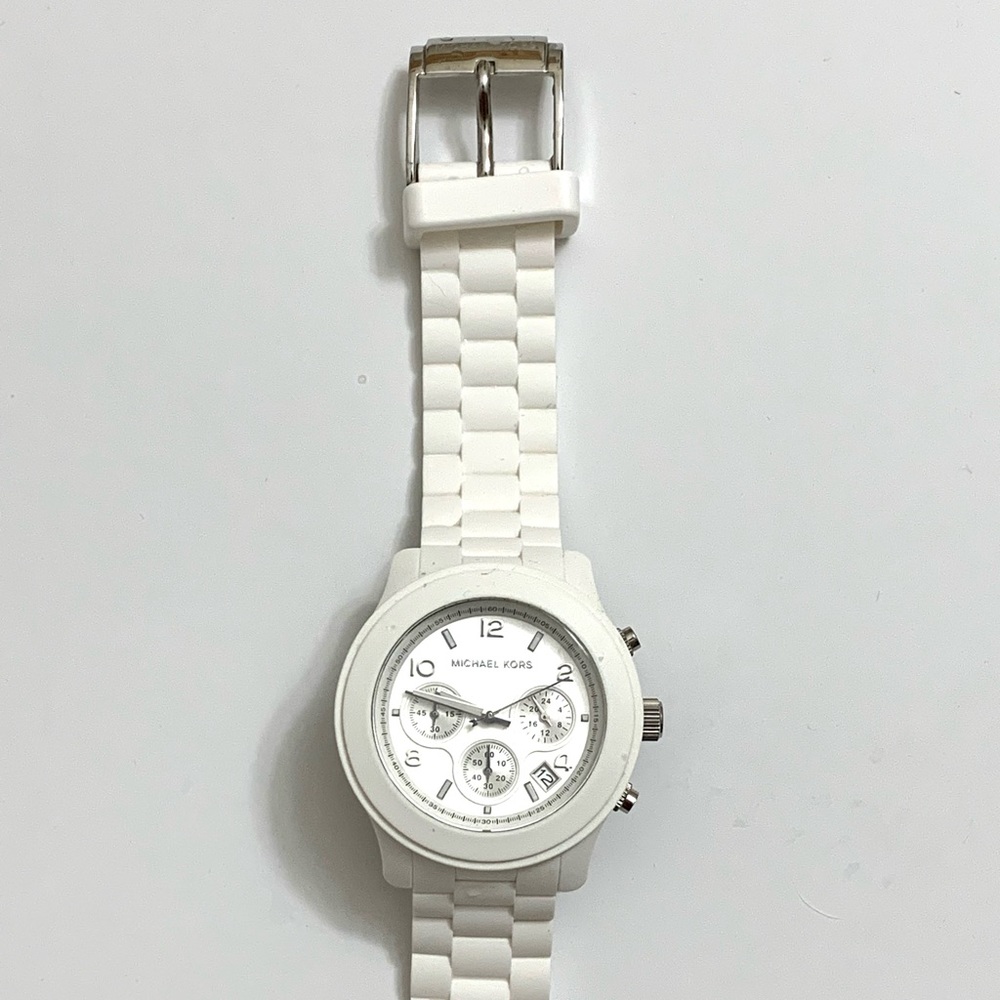 Michael Kors MK 5292 White Face Silicone Strap Watch